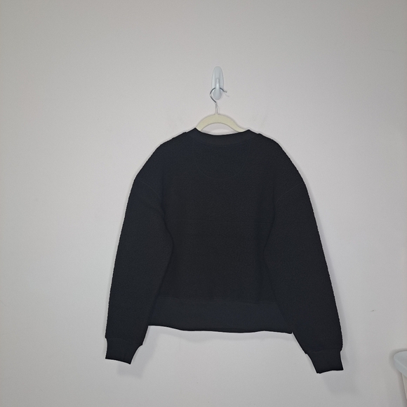 Everlane the renew fleece oversized crew sweatshirt black XS NWT - Picture 8 of 10